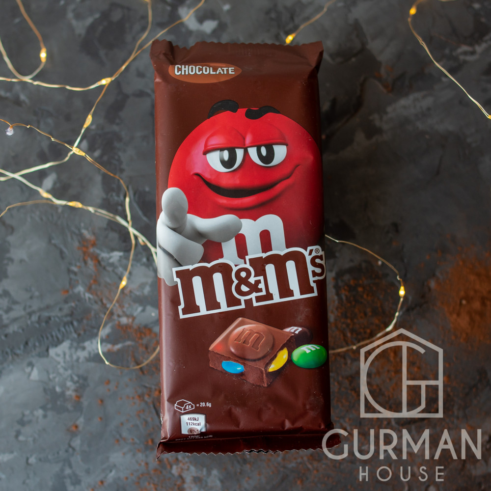 Купить Молочный шоколад M&M's Chocolate Bar Block с разноцветными драже ...